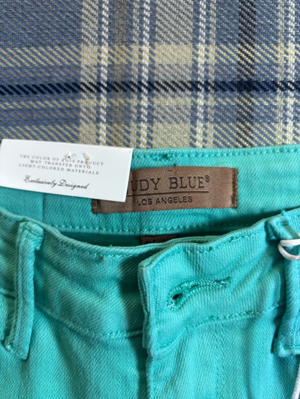 NWT JUDY BLUE high rise garment dyed slim jeans in aquamarine - Picture 8 of 14